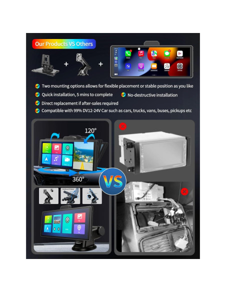 Pantalla 10.26" Imagebon Carplay 4K con cámara trasera