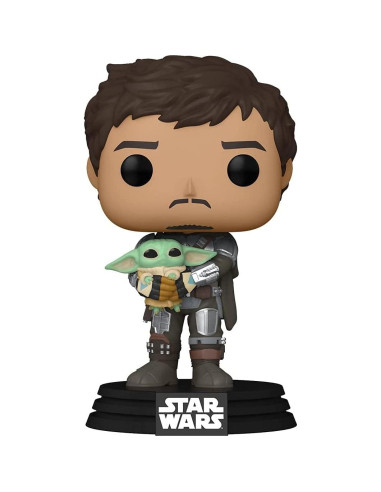 Funko Pop! Star Wars Mandaloriano con Grogu 9.5 cm