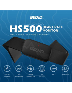 Monitor de Frecuencia Cardíaca GEOID HS500, Correa de Pecho Bluetooth ANT+ 2