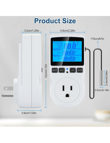 Controlador de Temperatura Digital MakerHawk TC816 1800W