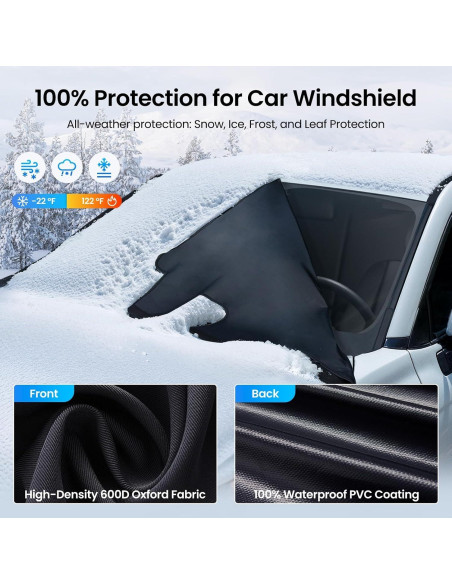 Cubierta de Parabrisas REEVAA Mejorada para Nieve y Hielo