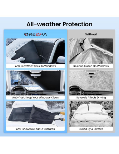Cubierta de Parabrisas REEVAA Mejorada para Nieve y Hielo