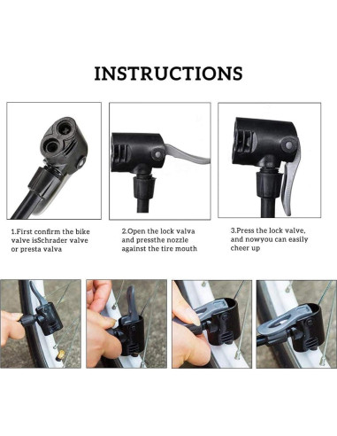 Bomba de Bicicleta VIMILOLO 160PSI Válvulas Presta y Schrader