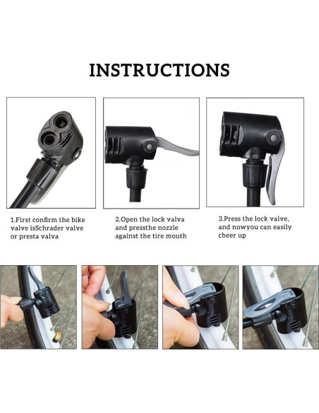 Bomba de Bicicleta VIMILOLO 160PSI Válvulas Presta y Schrader