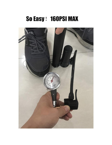 Bomba de Bicicleta VIMILOLO 160PSI Válvulas Presta y Schrader
