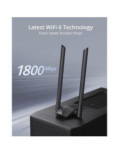 Adaptador USB WiFi 6 BrosTrend AX1800 1201Mbps 5GHz 574Mbps 2