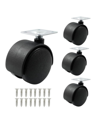 4 Ruedas Giratorias de Nylon 50mm para Muebles Suiwotin