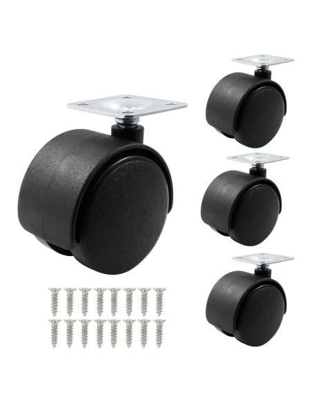 4 Ruedas Giratorias de Nylon 50mm para Muebles Suiwotin