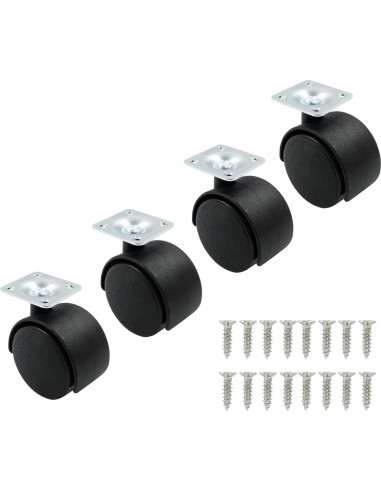 4 Ruedas Giratorias de Nylon 50mm para Muebles Suiwotin