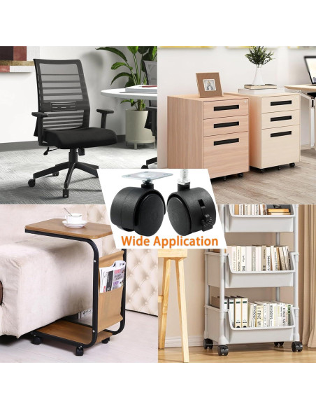 4 Ruedas Giratorias de Nylon 50mm para Muebles Suiwotin