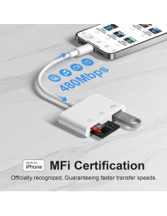 Lector de Tarjetas SD MOKEMAKE PGDKQ-3 para iPhone 2