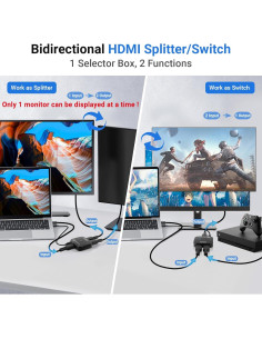 Conmutador HDMI 2.1 DGODRT 8K 60Hz 48Gbps Bidireccional 2