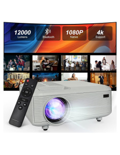 Proyector Mini KEJOG 1080P Full HD Portátil con Soporte