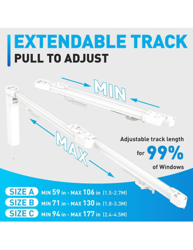 Cortinas Eléctricas Inteligentes AUGBLINDS 70-129" Ajustables