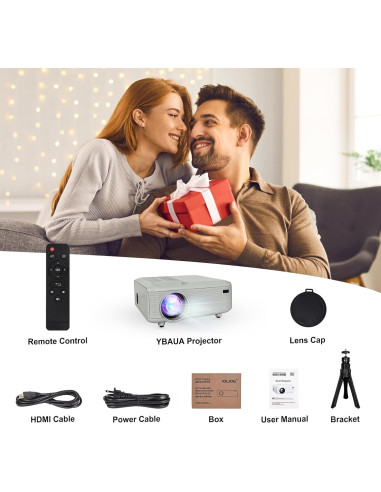Proyector Mini KEJOG 1080P Full HD Portátil con Soporte
