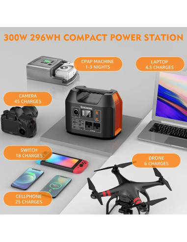 Estación de Energía Portátil EnginStar 300W 296Wh 80000mAh