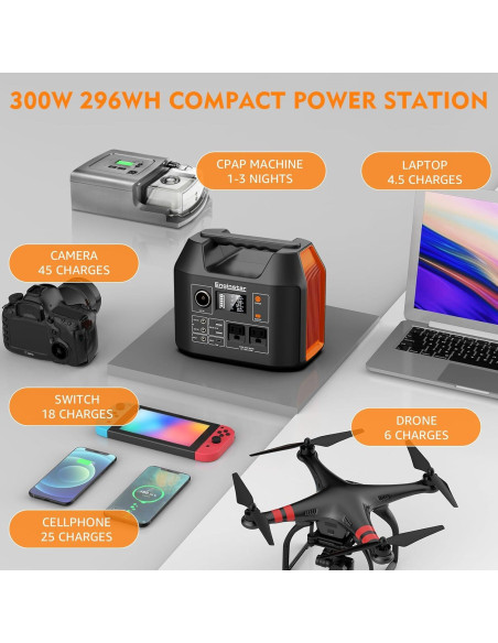 Estación de Energía Portátil EnginStar 300W 296Wh 80000mAh