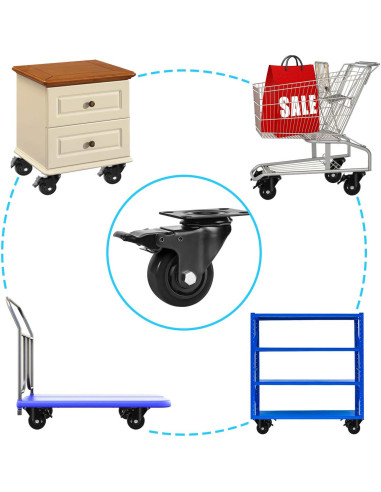 Juego de 4 Ruedas 7cm PRITEK con Freno de Seguridad