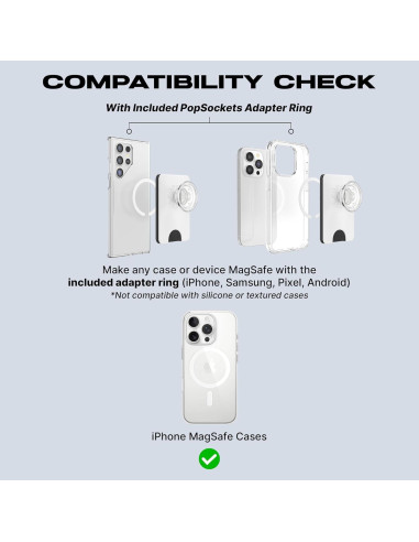 Billetera PopSockets Transparente con agarre y soporte