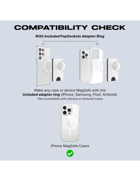 Billetera PopSockets Transparente con agarre y soporte