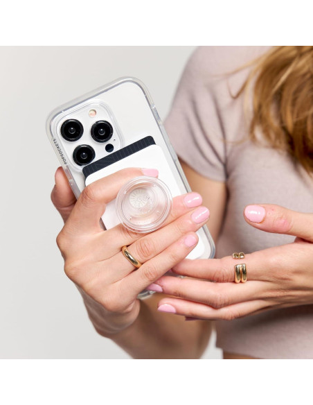 Billetera PopSockets Transparente con agarre y soporte
