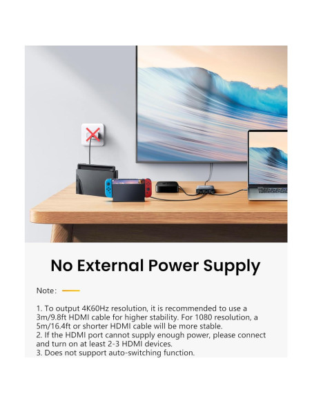 Conmutador HDMI 3 en 1 avedio links 4K@60Hz Aluminio