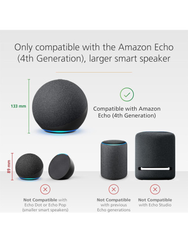Base de Batería para Echo 4ta Gen - Portátil y Blanca