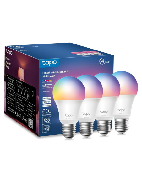 Bombillas Inteligentes TP-Link Tapo L530E, 4-Pack RGBW 800LM