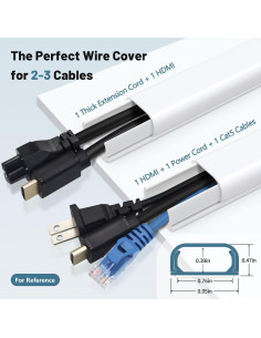 Kit Ocultador de Cables ZhiYo 172.72cm Blanco 4 Secciones 2