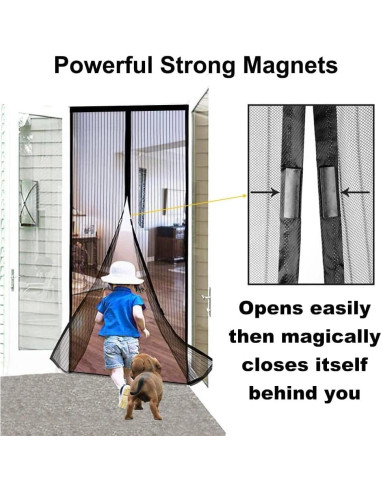 Puerta de Pantalla Magnética TQFlow 47x87 cm Negra