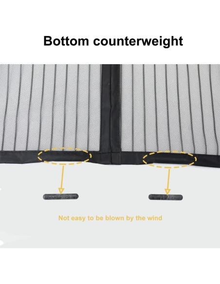 Puerta de Pantalla Magnética TQFlow 47x87 cm Negra