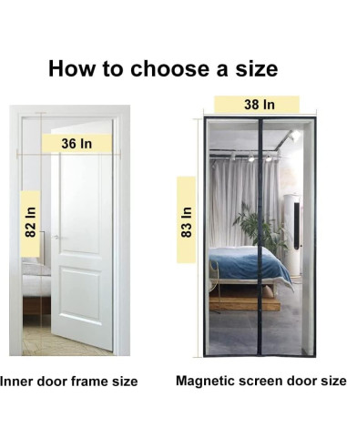 Puerta de Pantalla Magnética TQFlow 47x87 cm Negra