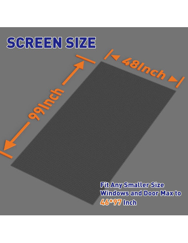 Malla de Reemplazo MAGZO 121x251 cm para Ventana Negra