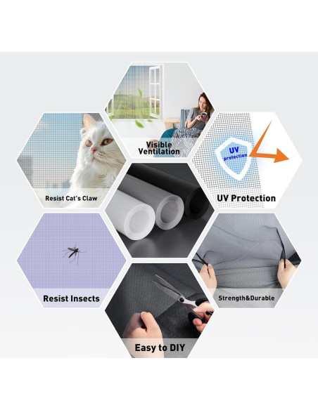 Malla de Reemplazo MAGZO 121x251 cm para Ventana Negra