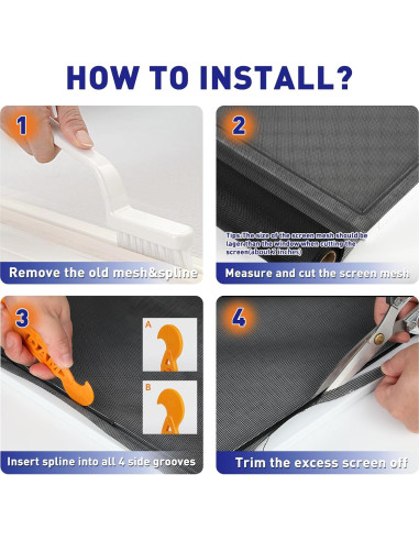 Malla de Reemplazo MAGZO 121x251 cm para Ventana Negra