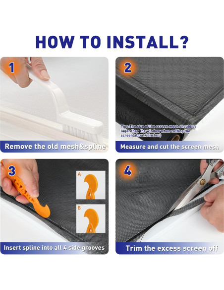 Malla de Reemplazo MAGZO 121x251 cm para Ventana Negra