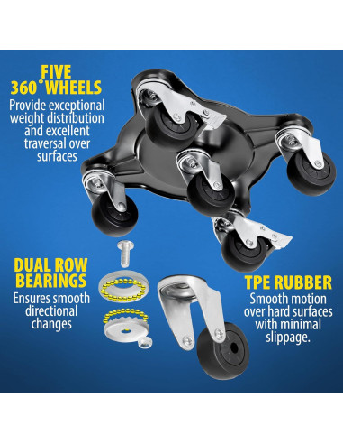 Elevador de Muebles HONGKEN - Juego 4 Ruedas 2000 kg