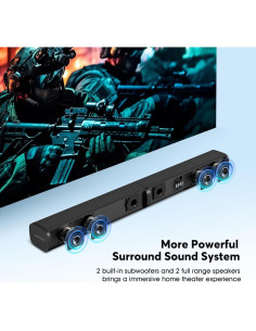 Wohome Barra de Sonido 2.2 S111 Pro 32" Bluetooth RGB Negro 2