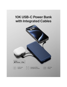 Cargador Portátil Belkin 10,000mAh 23W USB-C y Lightning 2