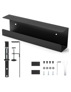 Bandeja de gestión de cables ZhiYo 41.9cm negra con abrazadera