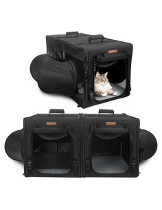 Transportín Plegable PETUX para 2 Gatos Negro 86x43x43 cm