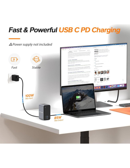 Estación Acoplamiento USB C Doble Monitor TobenONE 4K