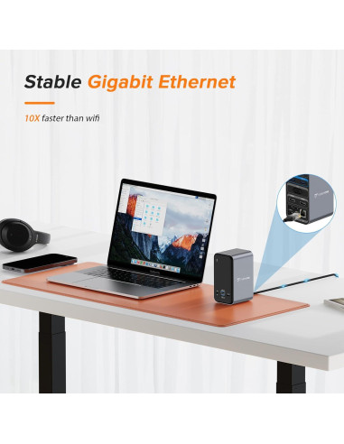 Estación Acoplamiento USB C Doble Monitor TobenONE 4K