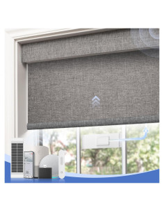 Persianas Motorizadas MANSNIX 86.36x182.88cm Panel Solar Gris