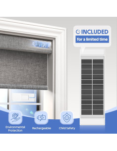 Persianas Motorizadas MANSNIX 86.36x182.88cm Panel Solar Gris 2