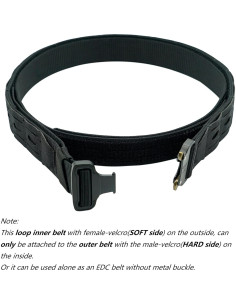 Cinturón Interior Dotacty 1.5" Nylon Ajustable Negro 2