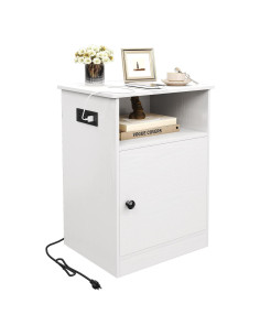 Mesa de Noche TC-HOMENY con Carga USB y Estante