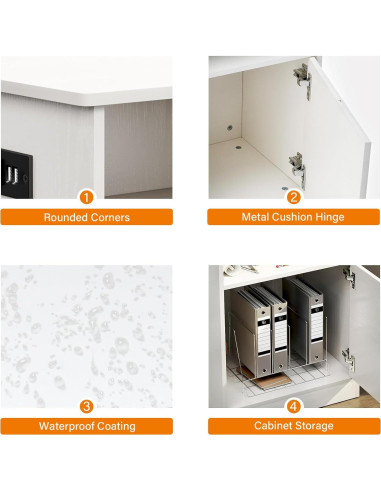 Mesa de Noche TC-HOMENY con Carga USB y Estante