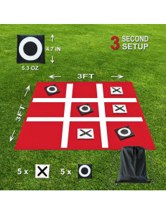 Juego Gigante Tic Tac Toe PJDRLLC 91 cm para Camping y Fiesta 2