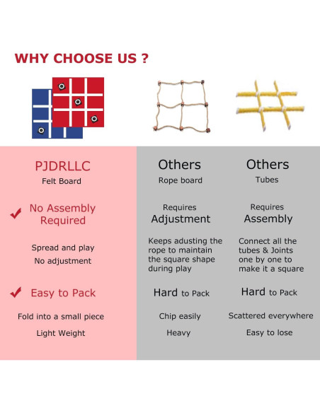 Juego Gigante Tic Tac Toe PJDRLLC 91 cm para Camping y Fiesta